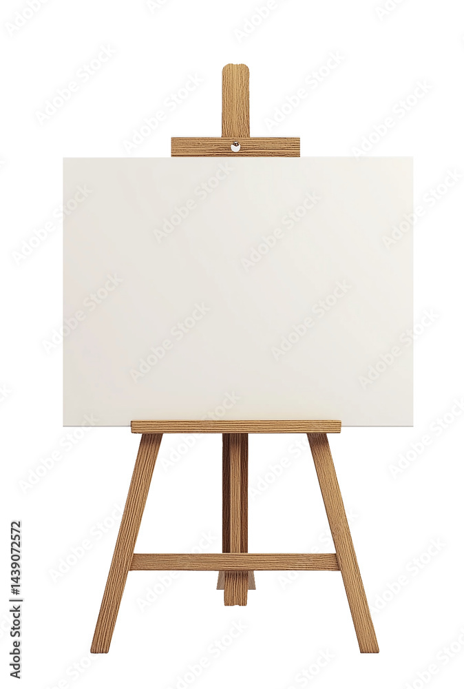 PNG transparent background image of a wooden easel with a blank canvas, suitable for artistic creation or display design. PNG transparent background image of a wooden easel with a blank canvas, suitable for artistic creation or display design.