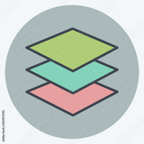 Icon Membrane Fabric. related to Fabric symbol. color mate style. design editable