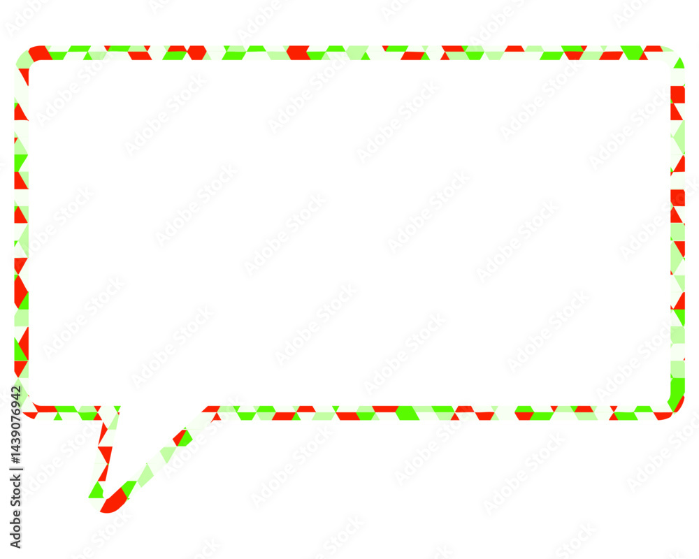 Fototapeta premium ステンドグラス風吹き出し 三角形模様 四角形