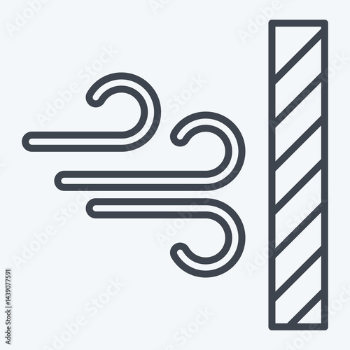 Icon Dustproof. related to Fabric symbol. line style. design editable