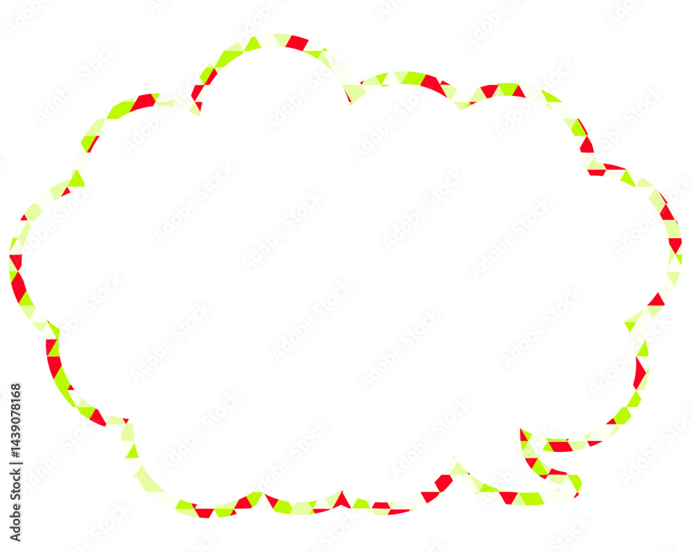 Obraz premium ステンドグラス風吹き出し 三角形模様 丸みのある雲形