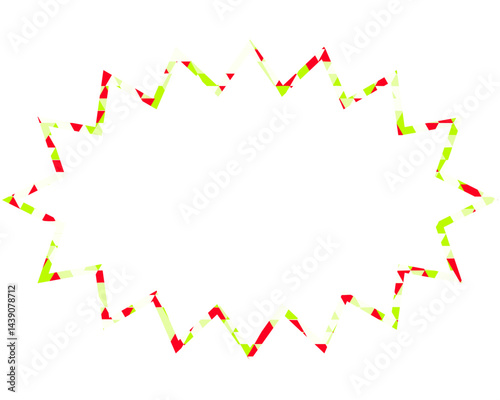 ステンドグラス風吹き出し　三角形模様　細長いギザギザした形