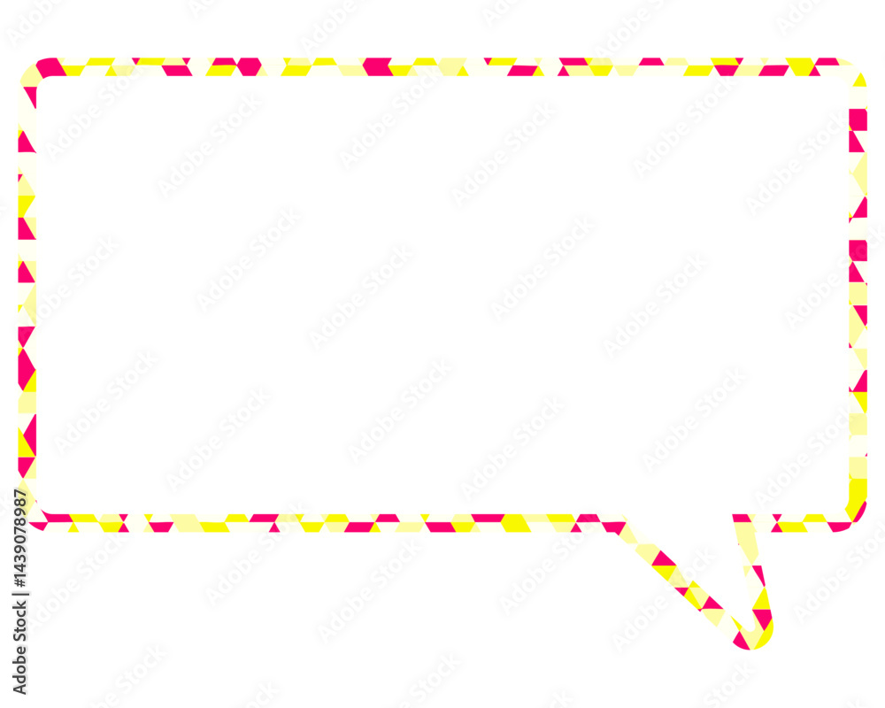 Fototapeta premium ステンドグラス風吹き出し 三角形模様 四角形