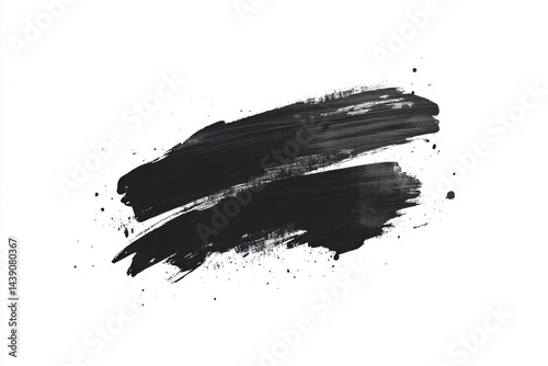 Abstract black paint brushstroke on white background (4)