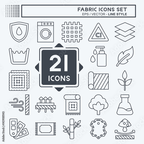 Icon Set Fabric. related to Education symbol. line style. design editable