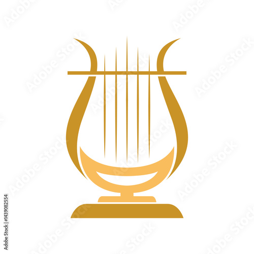 Harp musical instrument icon logo