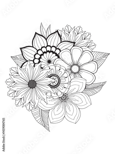 Detailed flower sketch for sophisticated homes