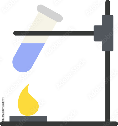 Test Tube Burner Flat Icon