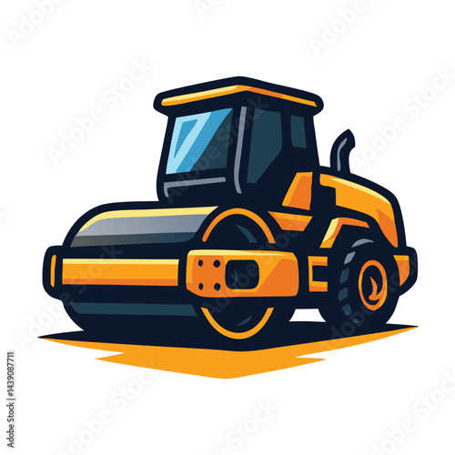 Road Roller Construction Vehicle Illustration