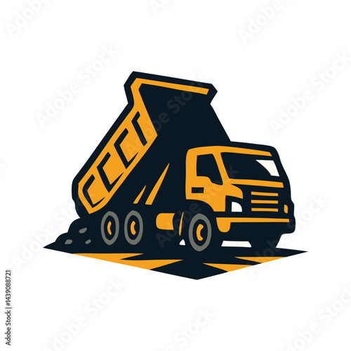 Dump Truck Carrying Load Illustration