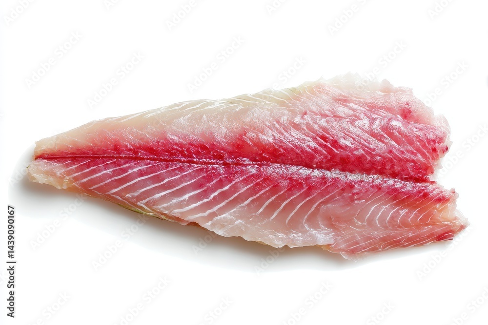 Bird s eye view of haddock fillet on a white backdrop Bird s eye view of haddock fillet on a white backdrop