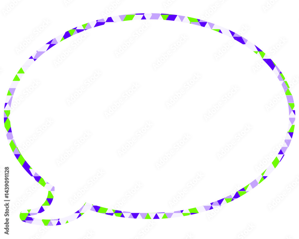 Naklejka premium ステンドグラス風吹き出し 三角形模様 丸形