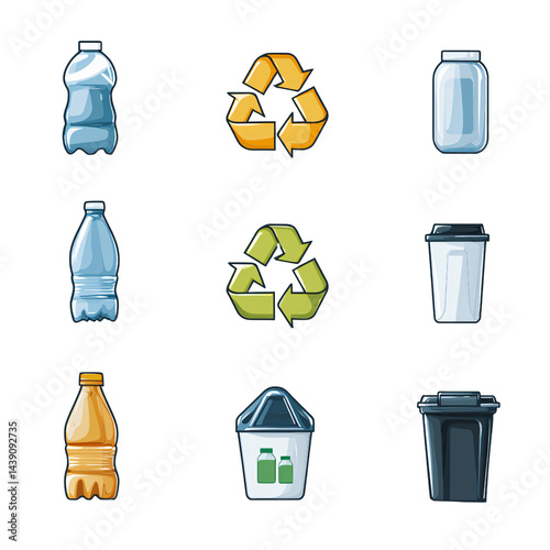 Infographic on urban plastic waste management recycling bottles & containers