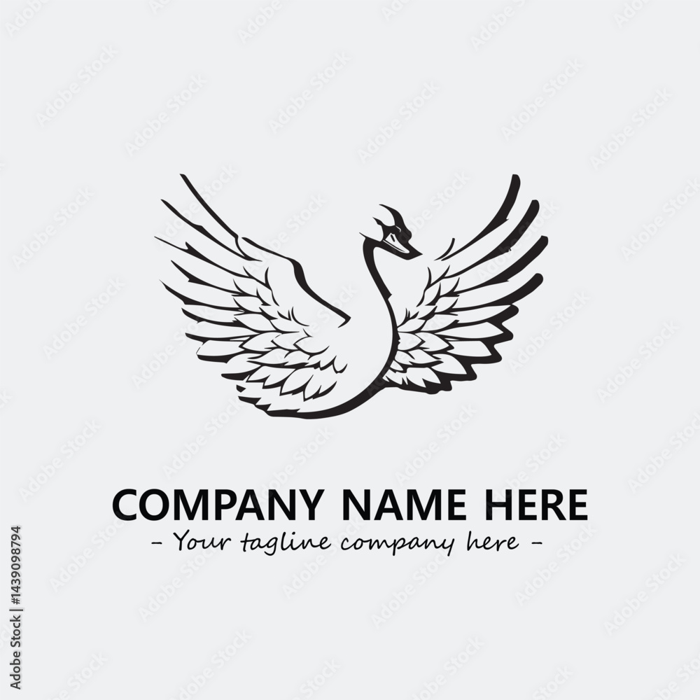 Swan Silhouette Logo Company Design Illustration Vector Graphic Image Swan Silhouette Logo Company Design Illustration Vector Graphic Image