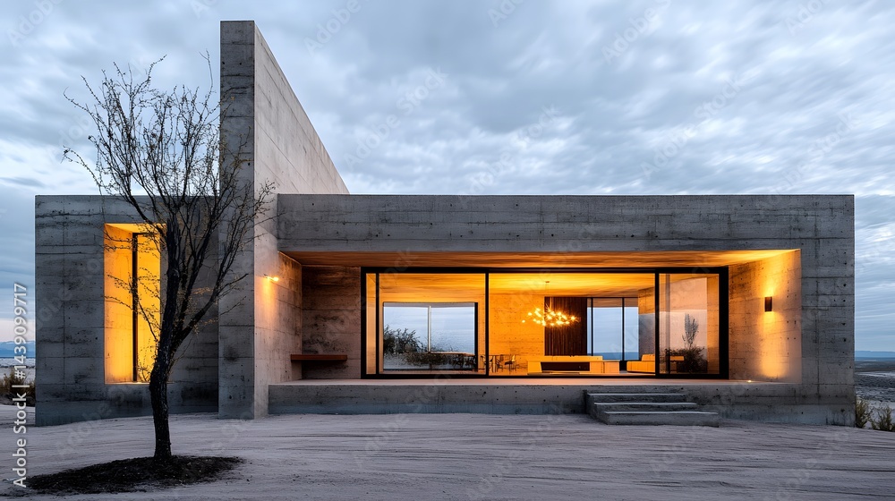 Fototapeta premium Raw concrete structures a minimalist approach to outdoor design