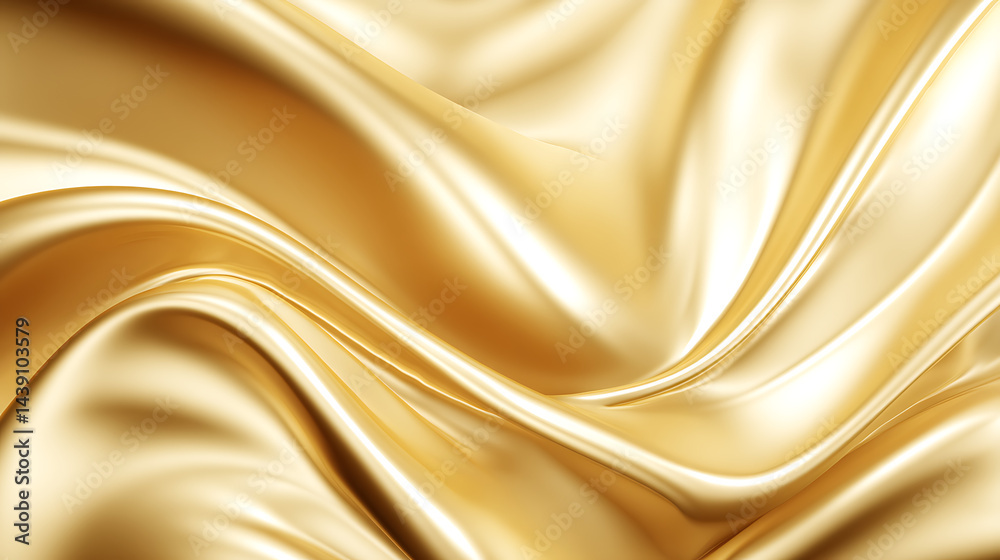 Fototapeta premium A gold fabric with a wave pattern