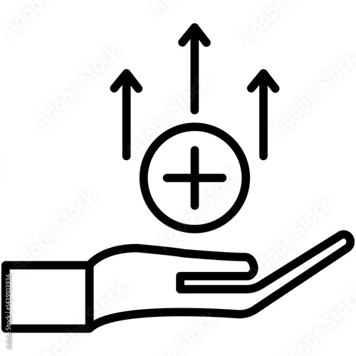Improved Safety Line Icon, Improved Safety Icon – Security, Protection, Shield, Safety Measures, Risk Prevention Symbol