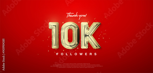 10K gold number, thanks for followers. posters, social media post banners.