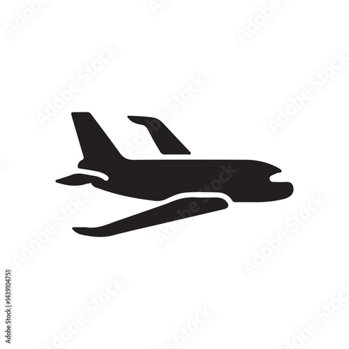 Airplane Silhouette Icon for Travel and Aviation