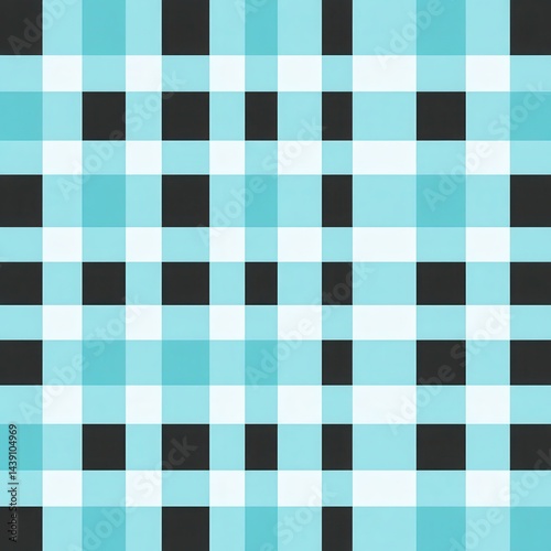 Light Teal and Black Plaid Pattern