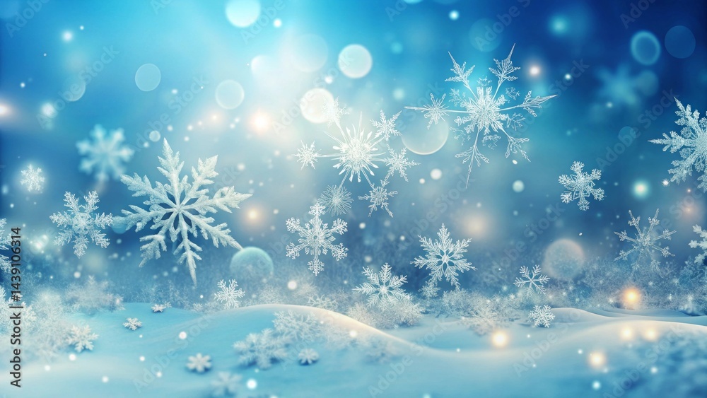 A Serene Winter Wonderland Scene Featuring Delicate Snowflakes Falling Gently Onto a Snowy Landscape, Illuminated by Soft, Glowing Lights A Serene Winter Wonderland Scene Featuring Delicate Snowflakes Falling Gently Onto a Snowy Landscape, Illuminated by Soft, Glowing Lights