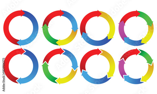 Cycle diagram with arrows vector template