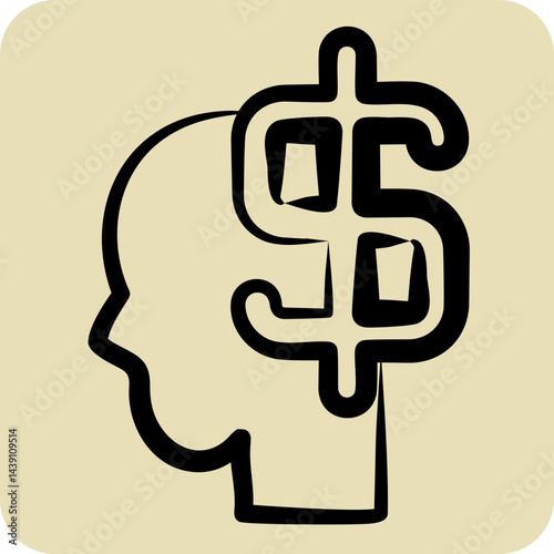 Icon Financial Advisor. related to Audit symbol. hand drawn style. design editable