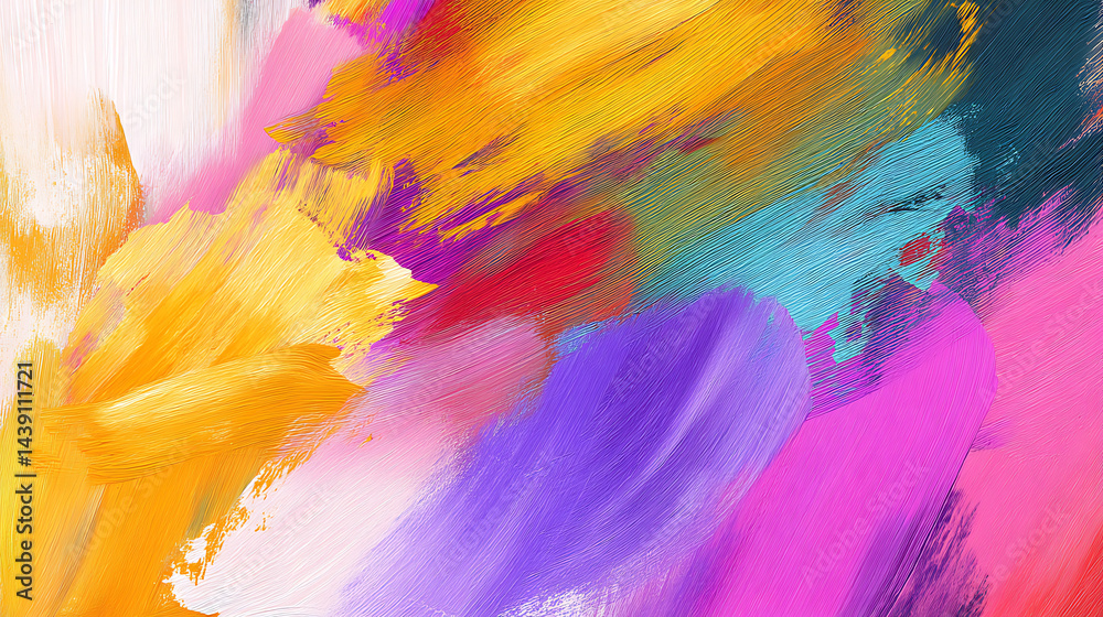 Obraz premium A painting with many colors and brush strokes