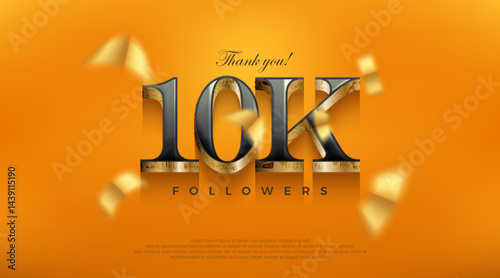 Celebration of achieving 10K followers, posters, banners, social media post design vector premium backgrounds.