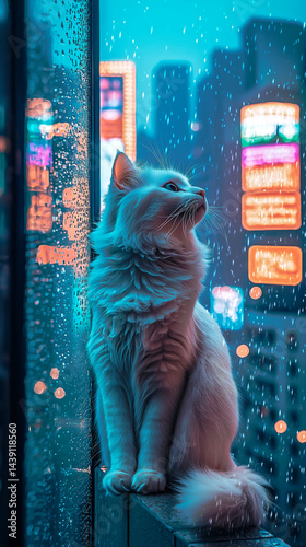 Snowy White Cat
