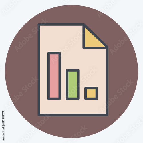 Icon Report. related to Audit symbol. color mate style. design editable