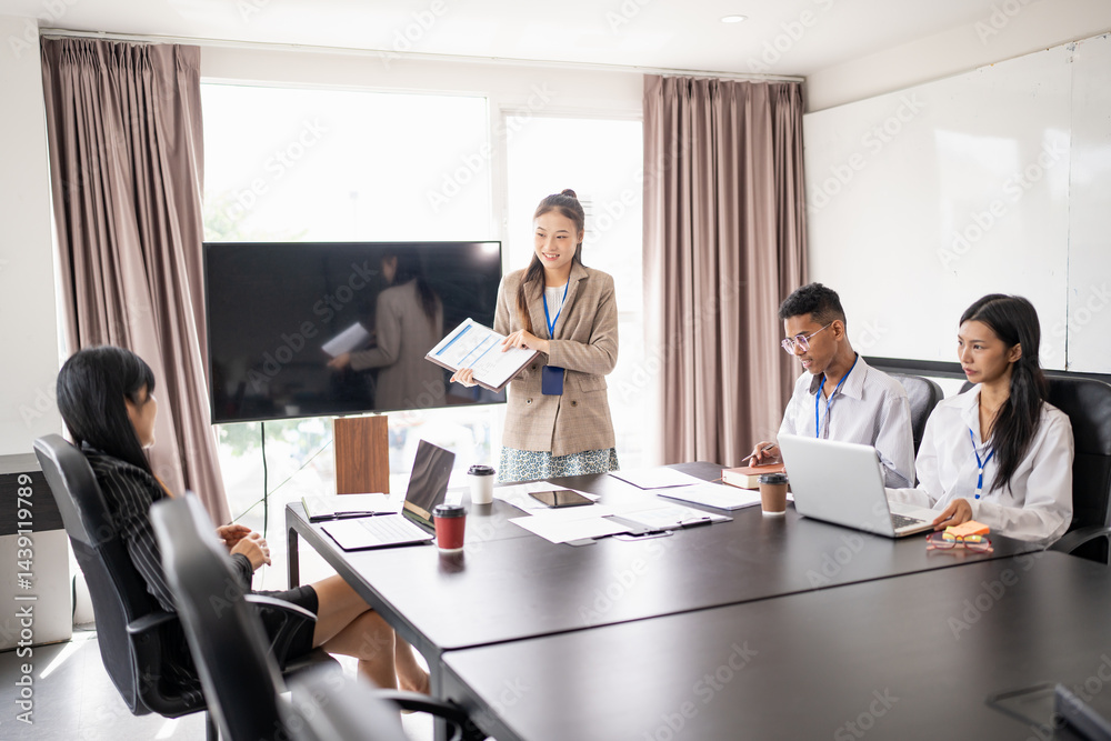 Diversity Woman leadership asian business people training Teamwork meeting asian employees working together colleagues Diversity Woman leadership asian business people training Teamwork meeting asian employees working together colleagues