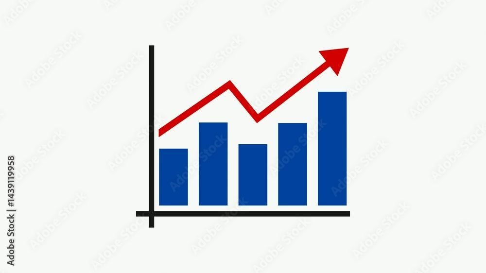 business graph with arrow