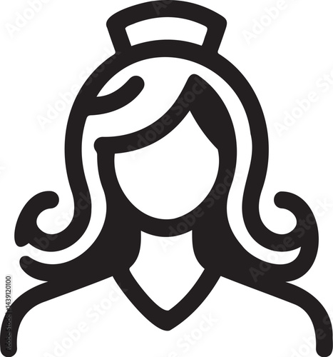 Retro nurse portrait in iconic mid-century style with professional attire