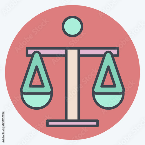 Icon Legal. related to Audit symbol. color mate style. design editable