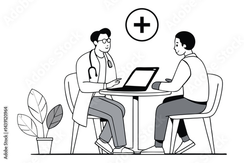 Doctor Consultation Illustration | Patient Meeting Healthcare Professional Vector