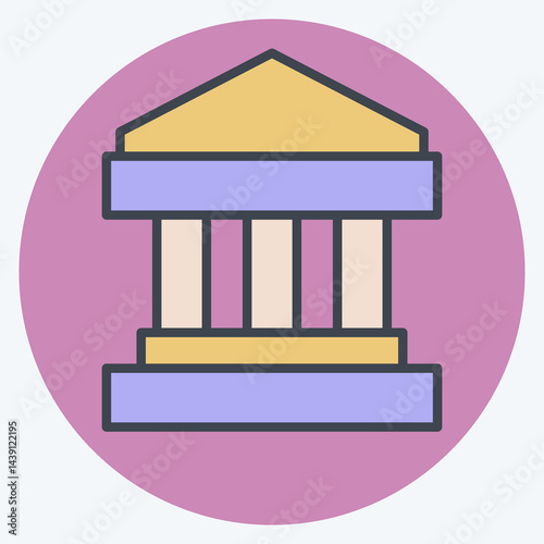 Icon Goverment. related to Audit symbol. color mate style. design editable