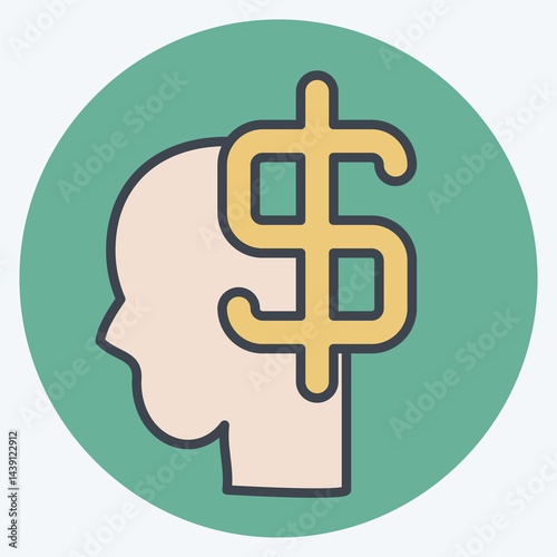 Icon Financial Advisor. related to Audit symbol. color mate style. design editable