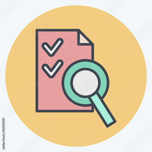 Icon Audit. related to Audit symbol. color mate style. design editable