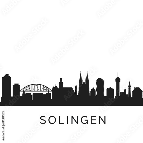 Solingen Skyline with Germany Cityscape Silhouette.
