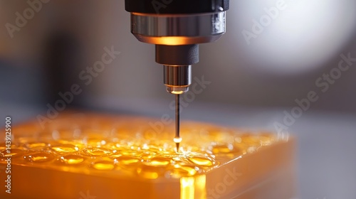 Microinjector applying biomaterial to synthetic dermis .