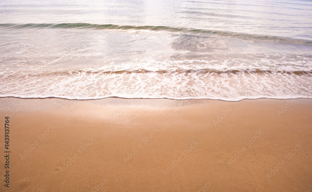 Nature of the beach and sea Summer with sunshine, sandy beaches, clear blue waters sparkling against the blue sky. On an island with good ecology and environment Background for summer vacation Nature of the beach and sea Summer with sunshine, sandy beaches, clear blue waters sparkling against the blue sky. On an island with good ecology and environment Background for summer vacation