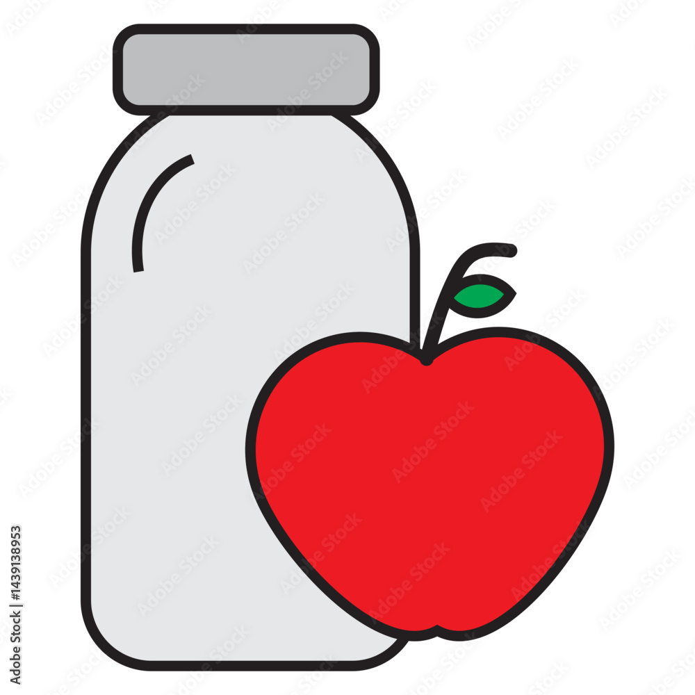 milk and apple milk and apple