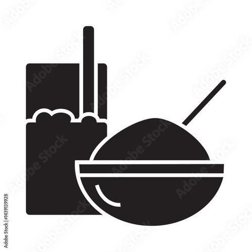 water and rice glyph icon