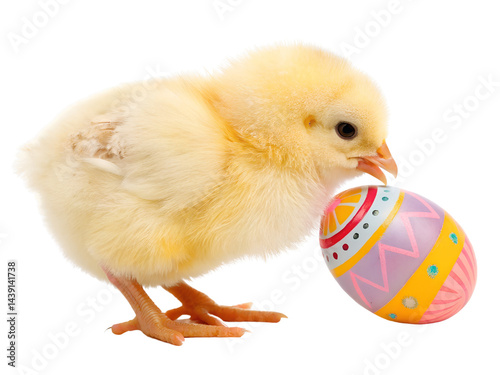 Obraz na płótnie Cute Yellow Chick Isolate on transparent background cutout, PNG file, Cutout file w salonie