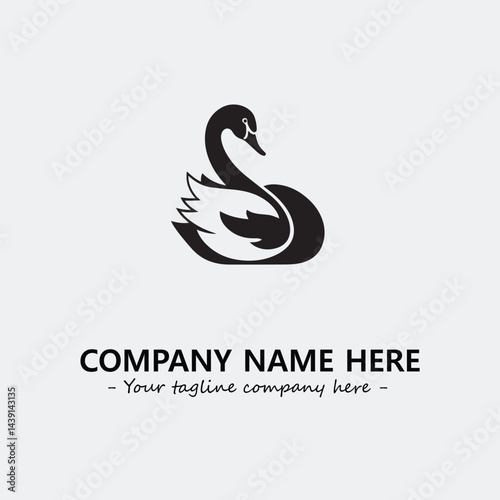 Swan Silhouette Logo Company Design Illustration Vector Graphic Image