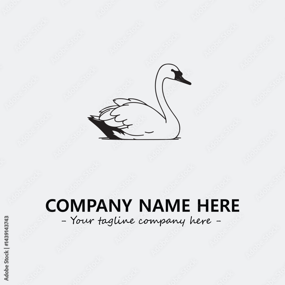 Fototapeta premium Swan Silhouette Logo Company Design Illustration Vector Graphic Image