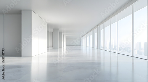 Urban minimalist office design wide angle architectural photography of contemporary spaces