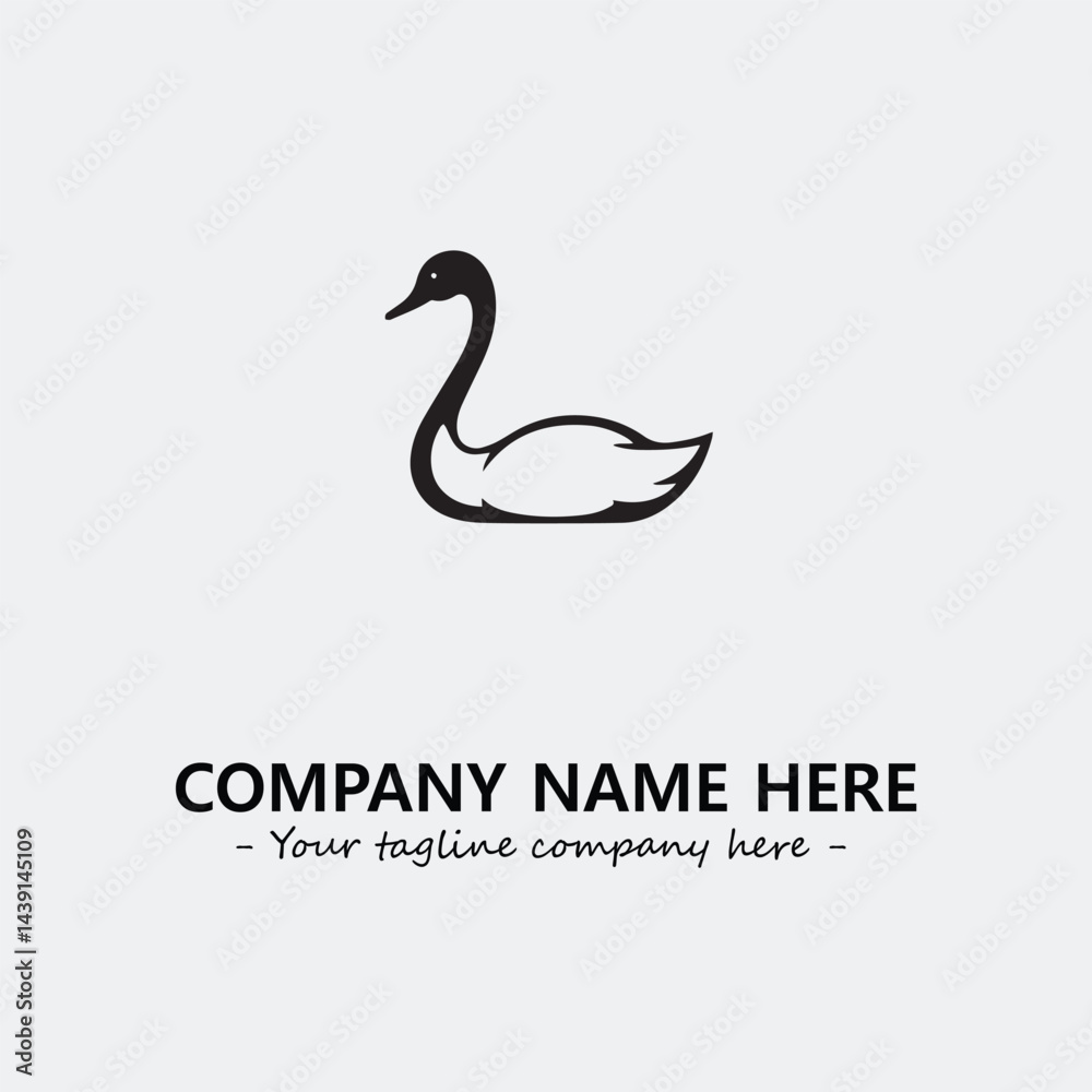 Fototapeta premium Swan Silhouette Logo Company Design Illustration Vector Graphic Image