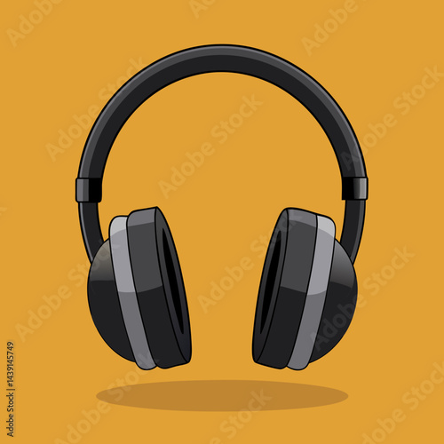 Over-Ear Headphones Illustration for Music Listening and Audio Experience